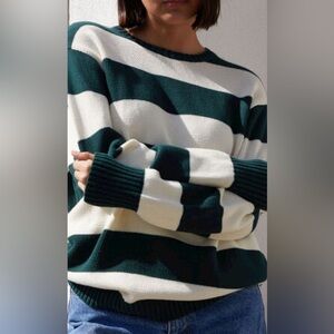 Brandy Melville Brianna oversized striped sweater - green/white
